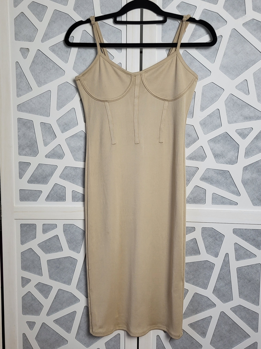 Forever 21 Beige Midi Bodycon Slip Dress